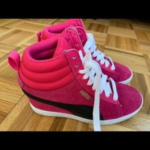 PUMA Pink Sneakers with Wedges